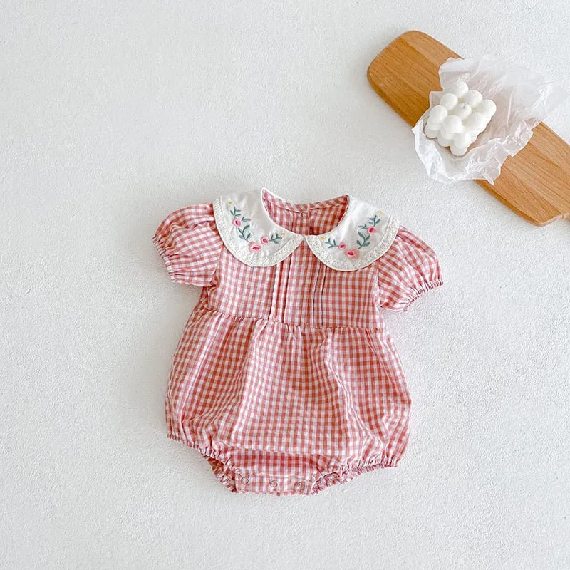 Baby Girl Summer Infant Clothes Rompers Doll Collar Cute Jumpsuits - BTGR8426