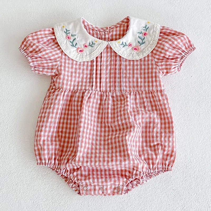 Baby Girl Summer Infant Clothes Rompers Doll Collar Cute Jumpsuits - BTGR8426