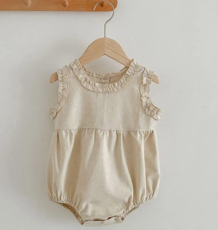 Baby Girl Summer Infant Clothes Rompers Doll Collar Cute Jumpsuits - BTGR8426