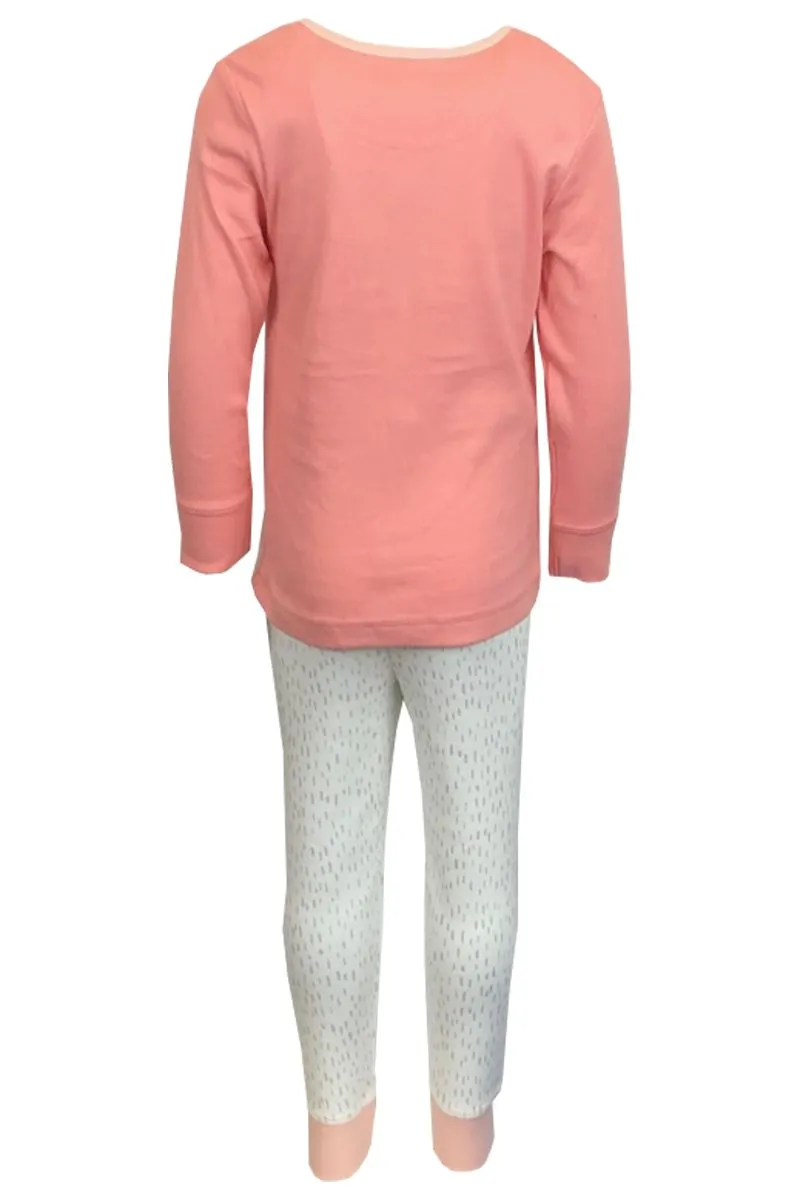 Baby Girls 2 Pk Pink Bear Print Cotton Top & Leggings Pyjamas