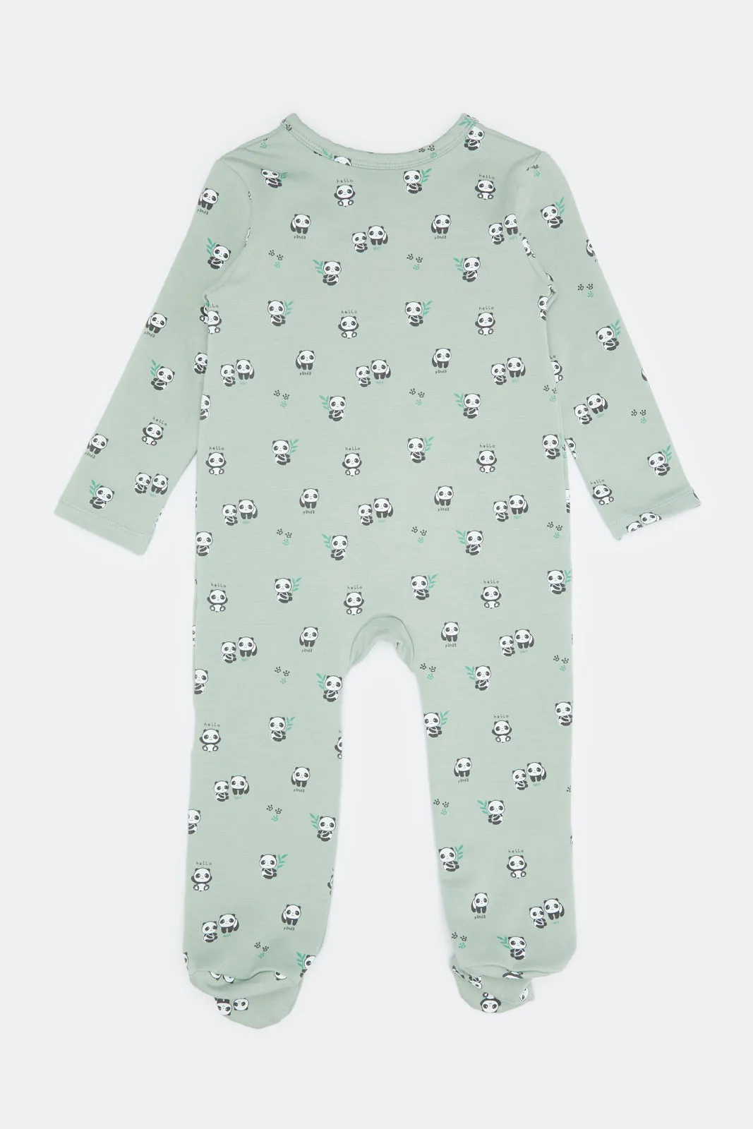 Baby Green Printed Sleepsuit