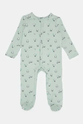 Baby Green Printed Sleepsuit