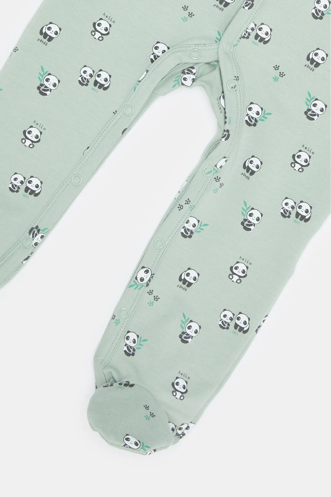 Baby Green Printed Sleepsuit
