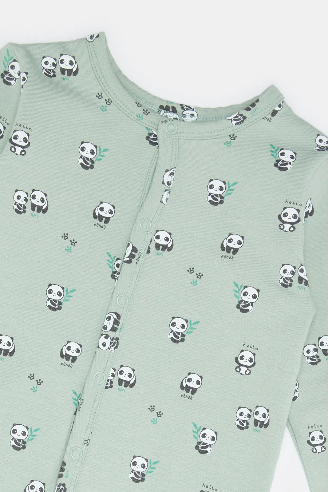Baby Green Printed Sleepsuit