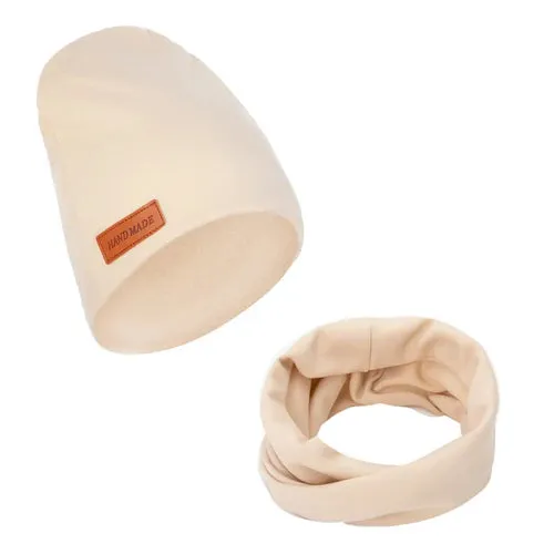Baby Hats: 2Pcs/Lot Faux Cashmere Baby Turban Hats Scarf Set Newborn Kids Leather