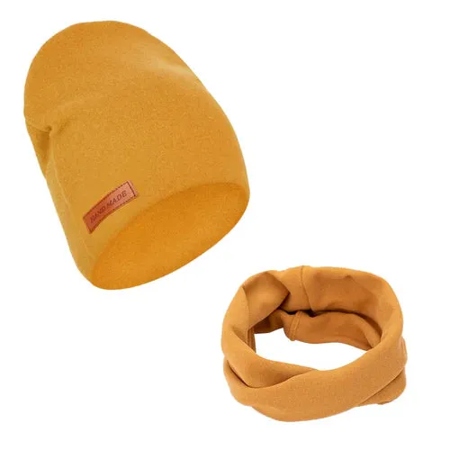 Baby Hats: 2Pcs/Lot Faux Cashmere Baby Turban Hats Scarf Set Newborn Kids Leather