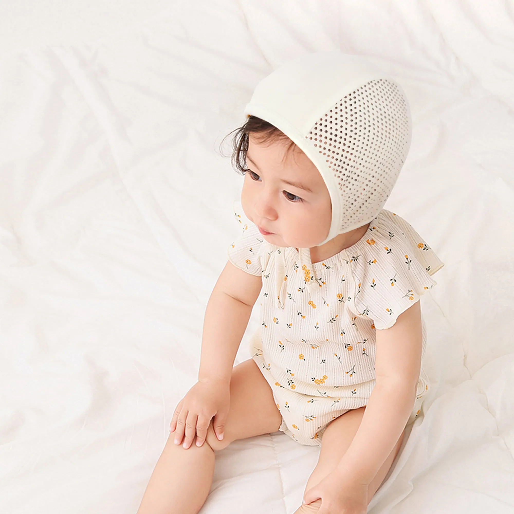 Baby Mesh Bonnet Pilot Cap Hat | Yellow