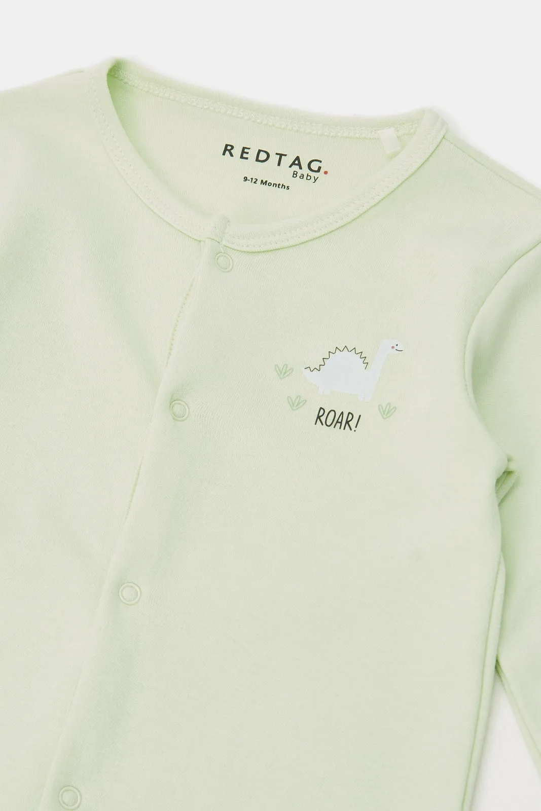 Baby Mint And White Printed Sleepsuit Set (Pack of 2)