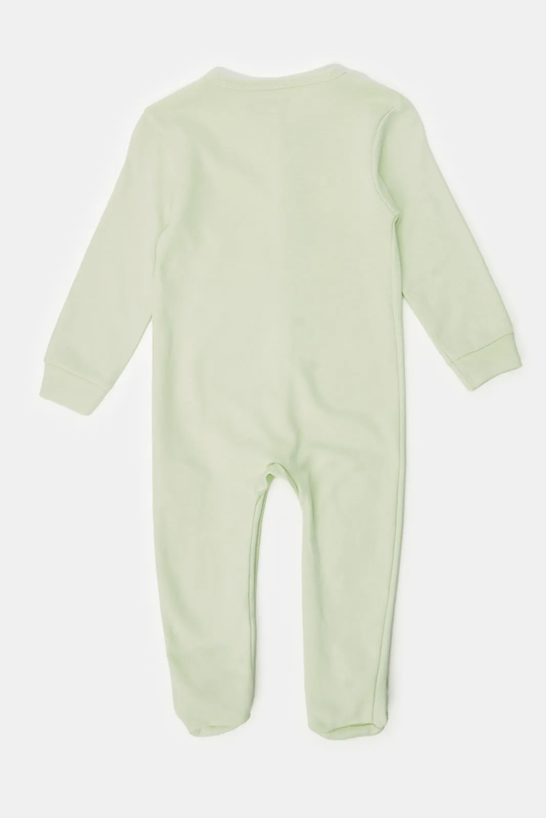 Baby Mint And White Printed Sleepsuit Set (Pack of 2)