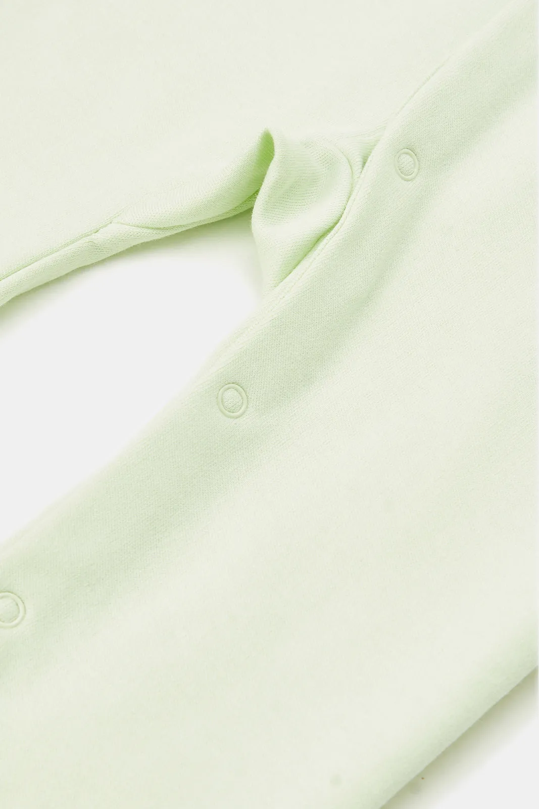 Baby Mint And White Printed Sleepsuit Set (Pack of 2)