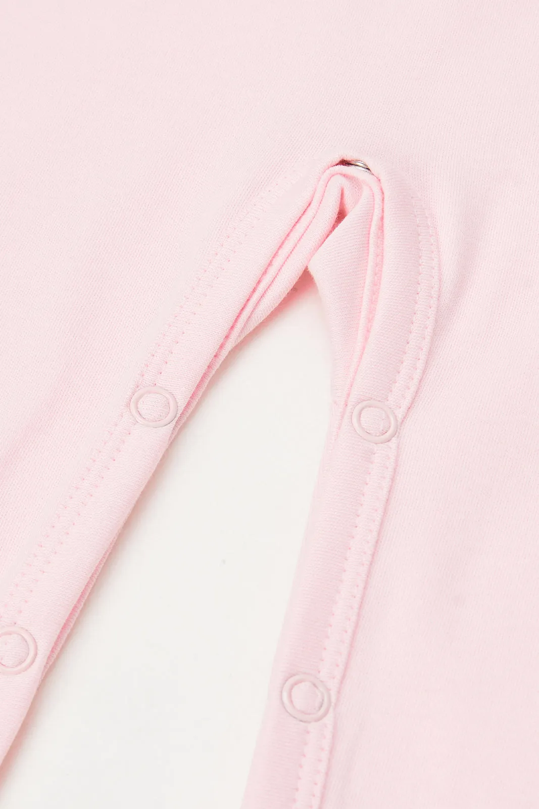 Baby Pink Embroidered Sleepsuit