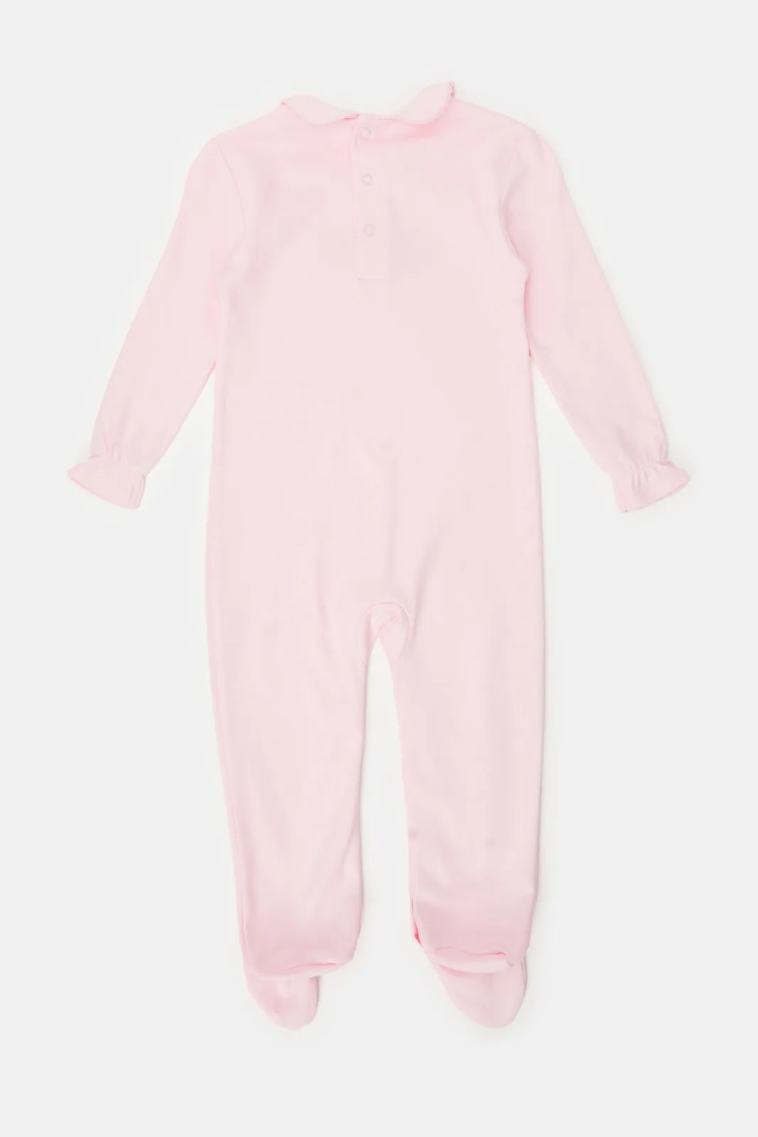 Baby Pink Embroidered Sleepsuit
