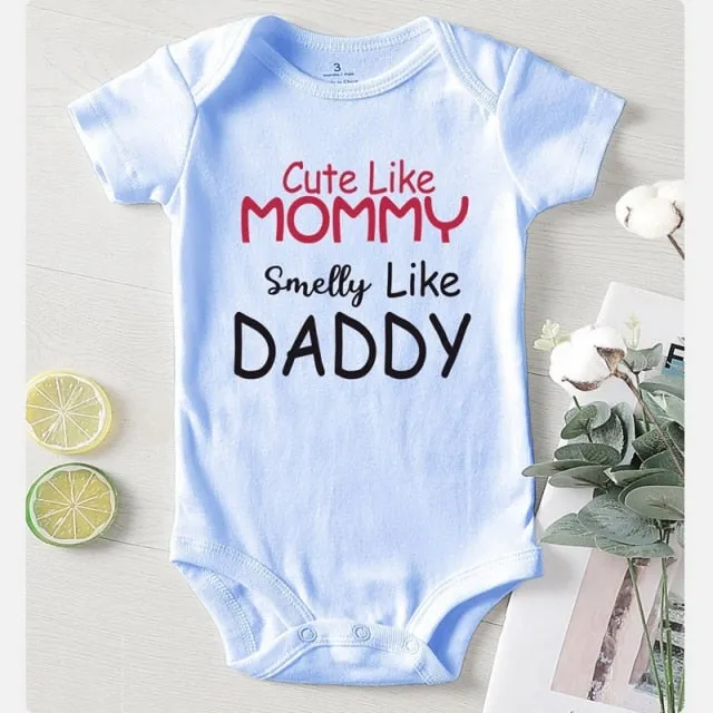 Baby Romper Cute Like Mommy Blue