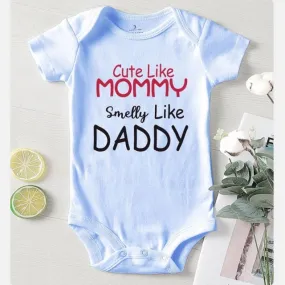 Baby Romper Cute Like Mommy Blue