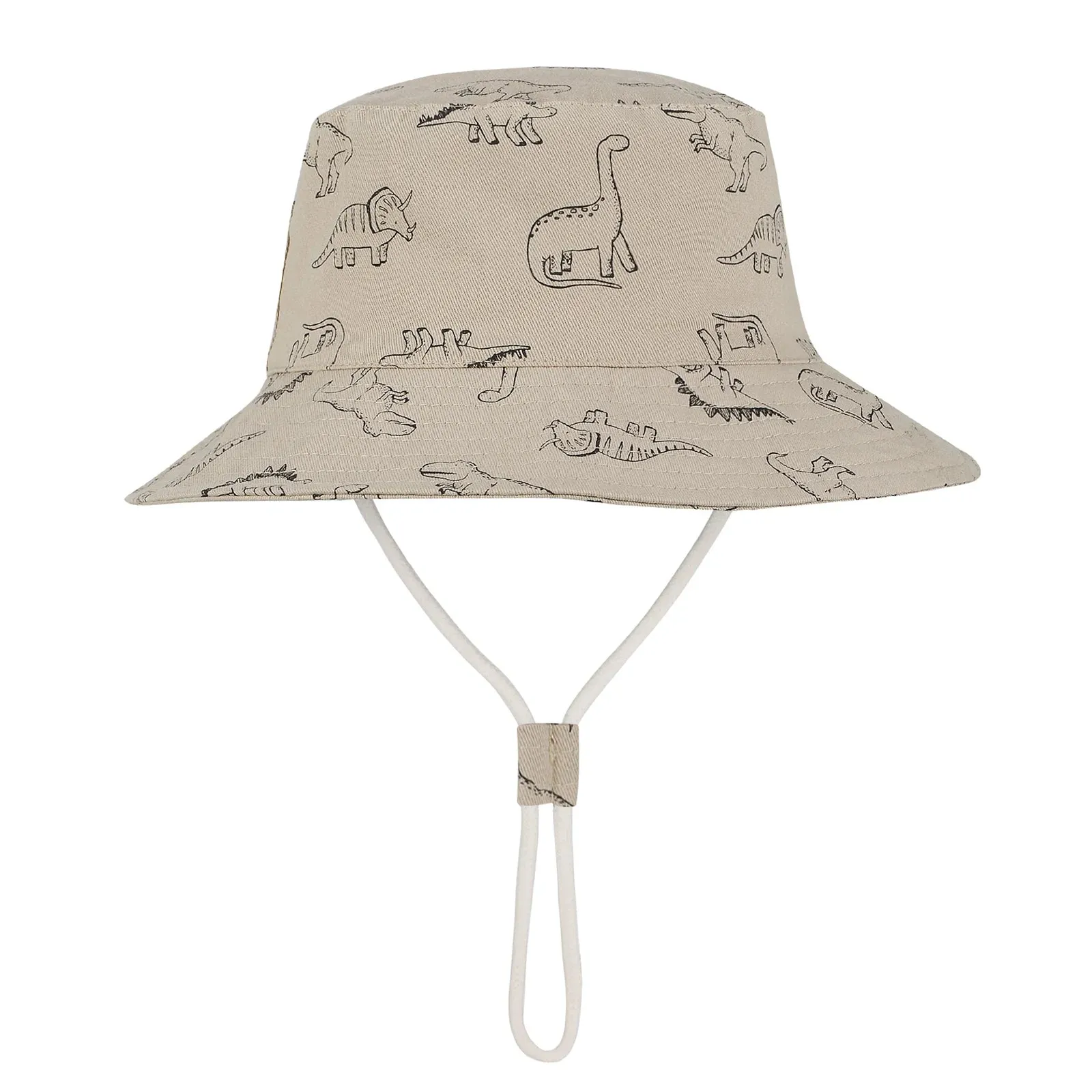 Baby Sun Hat UPF 50  Sun Protection Summer Beach Hat Cute Baby Bucket Hat Wide Brim Toddler Sun Hats for Boys Girls Khaki Dinosaur M
