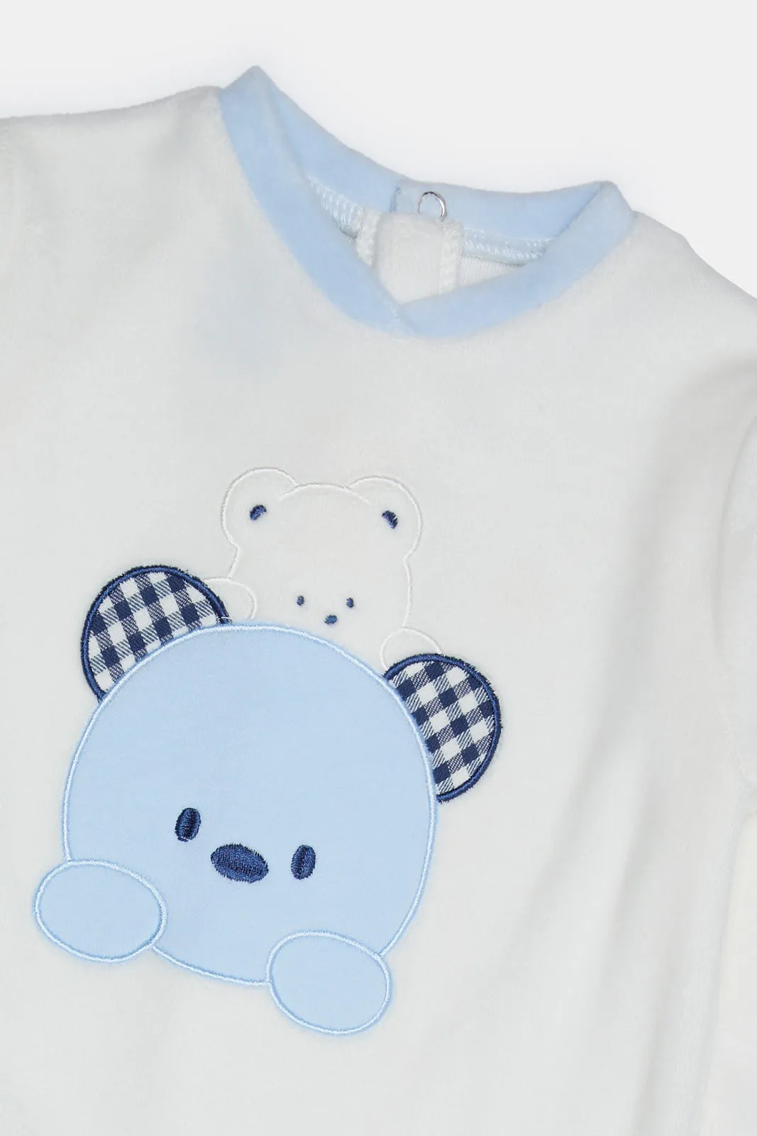 Baby White And Blue Sleepsuit
