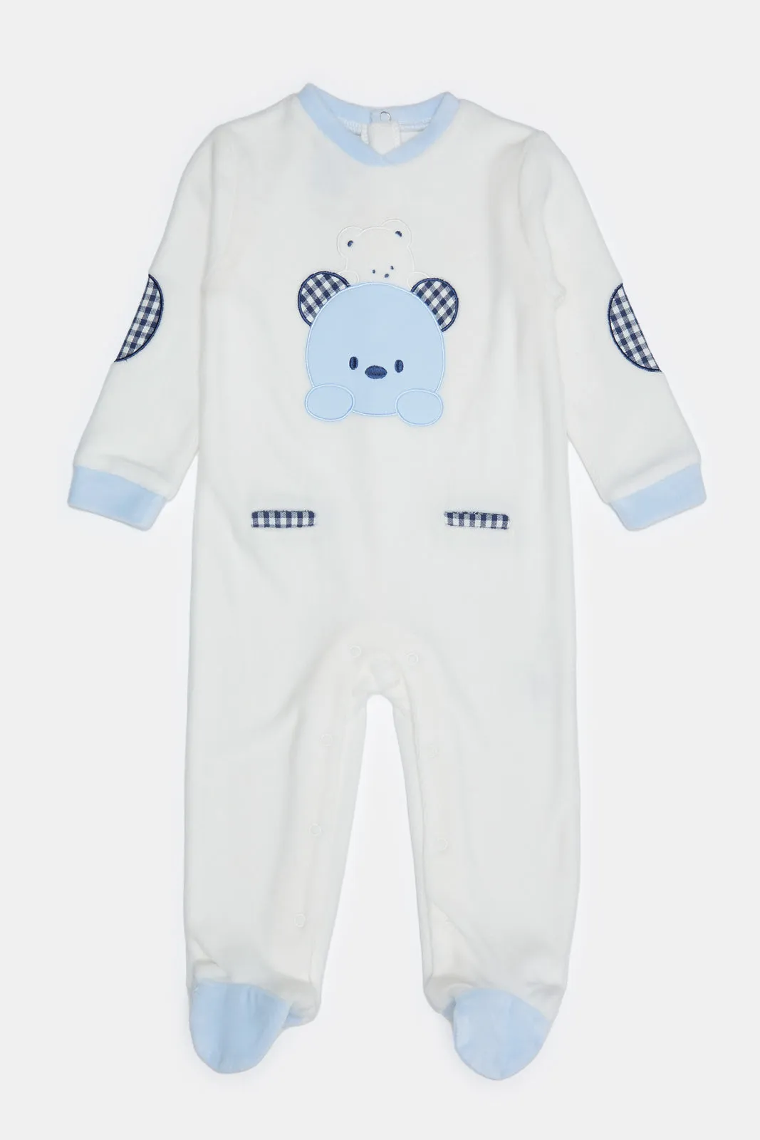 Baby White And Blue Sleepsuit