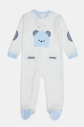 Baby White And Blue Sleepsuit