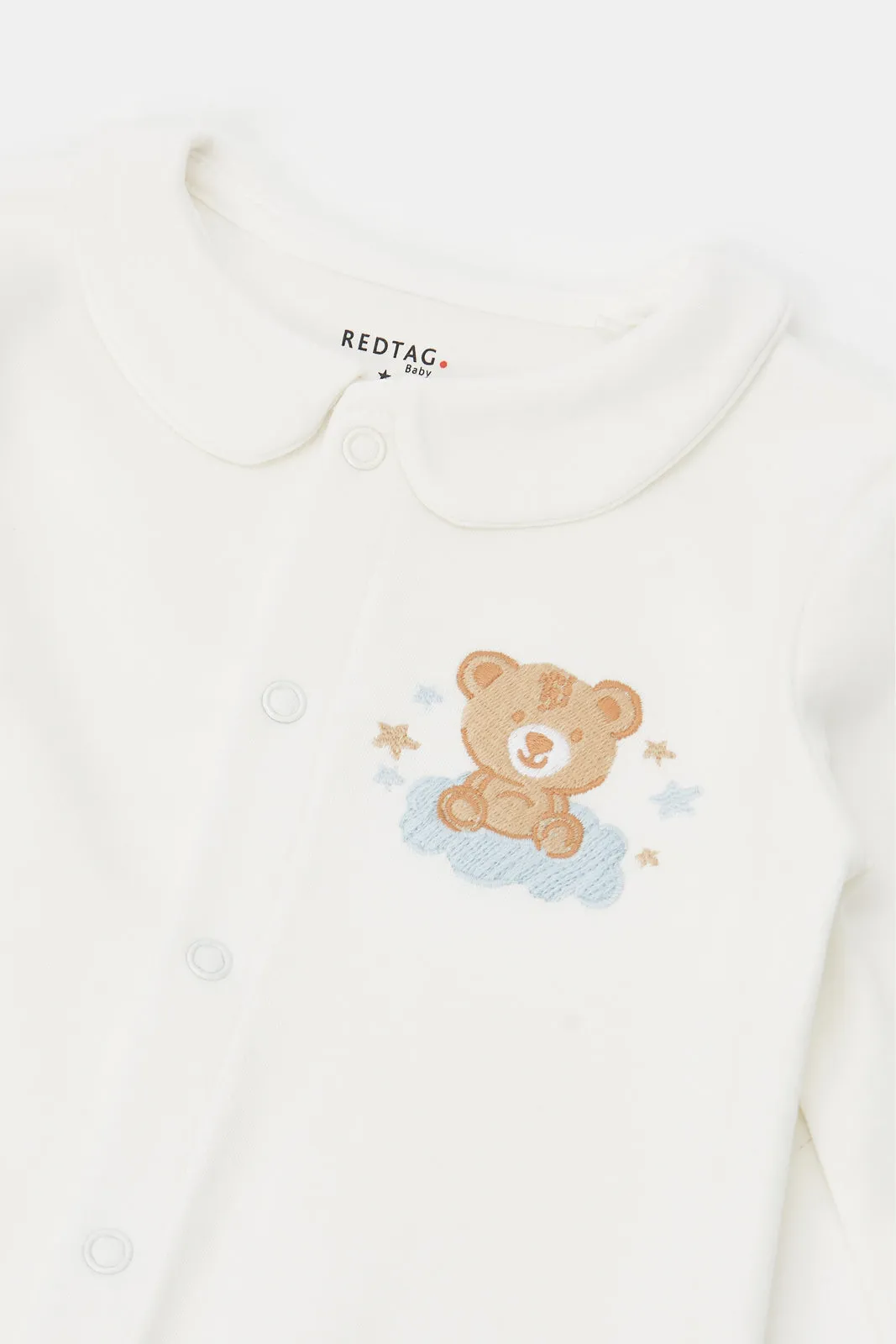 Baby White Embroidered Sleepsuit