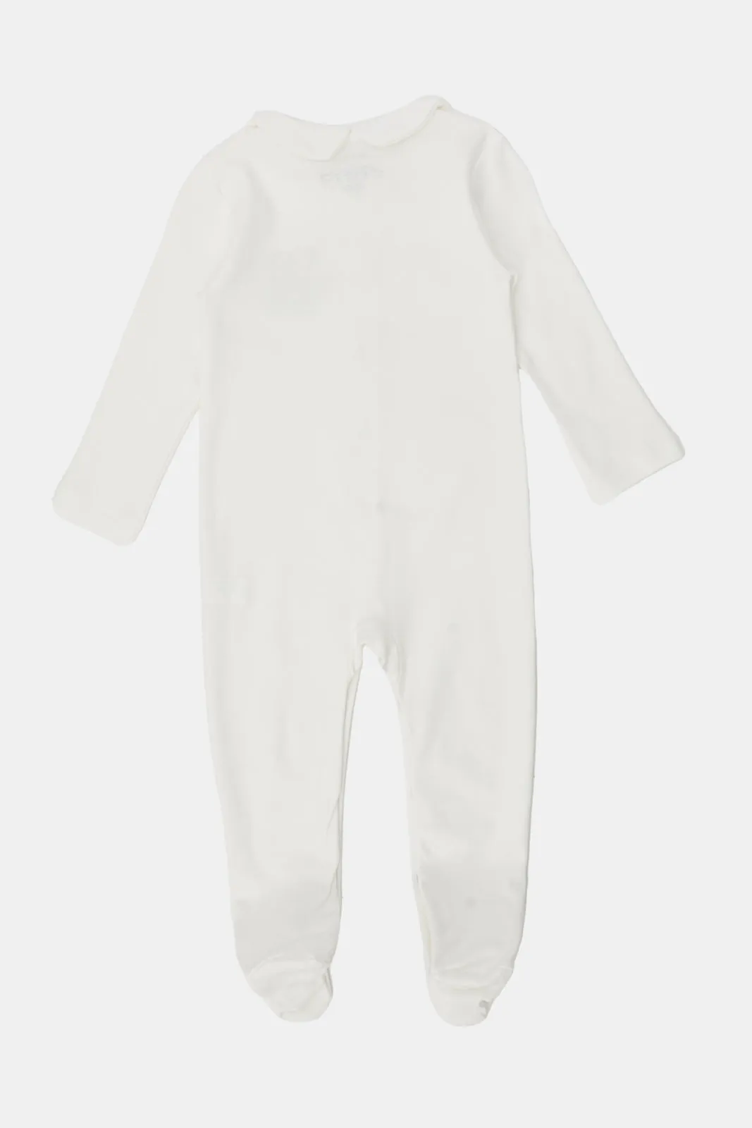 Baby White Embroidered Sleepsuit