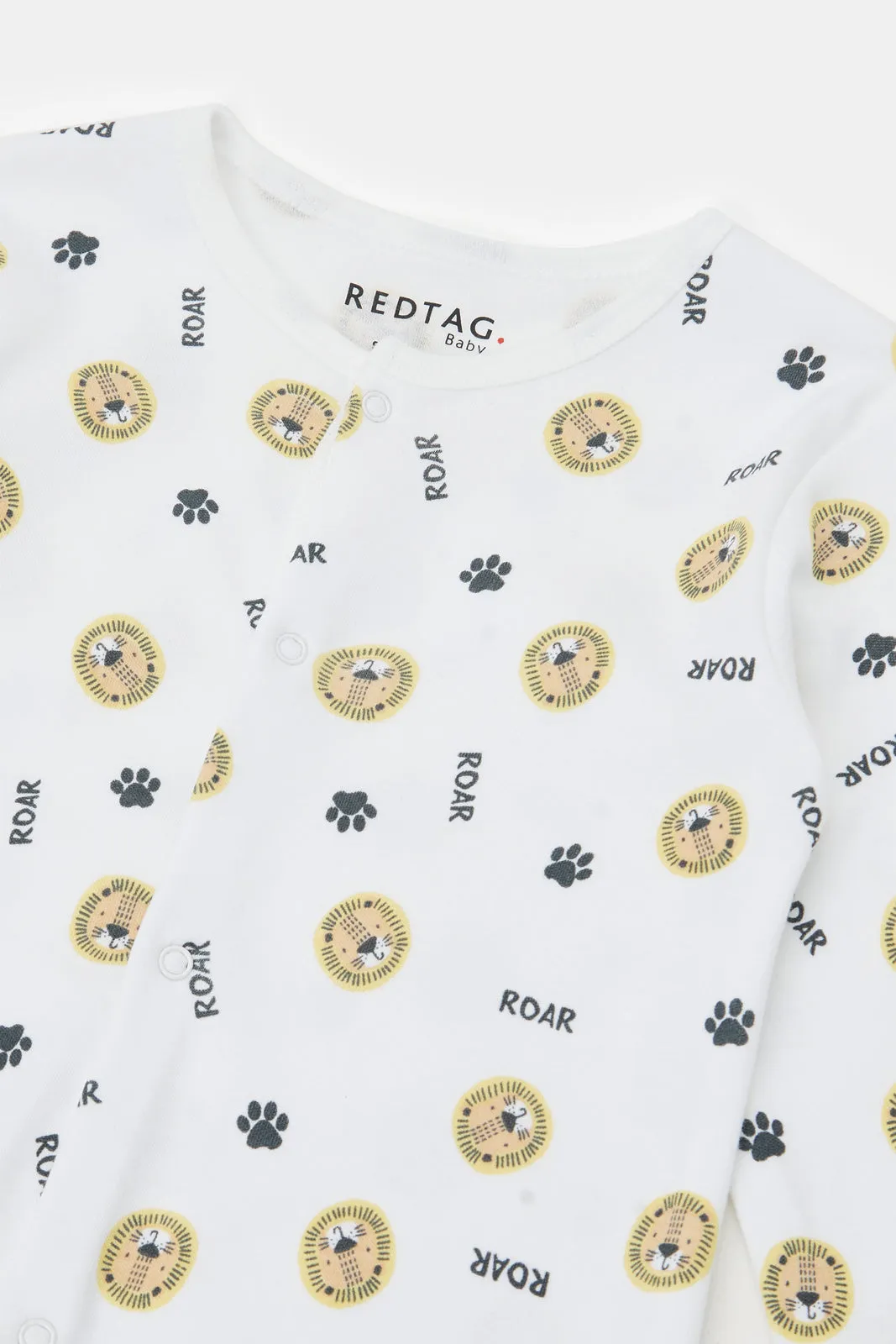 Baby Yellow And White Printed Sleepsuit Set (Pack of 2)