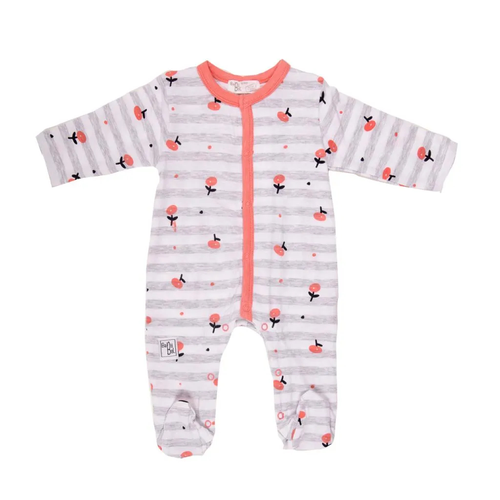 Babybol Girl Sleepsuit Floral Striped (1-6mths)
