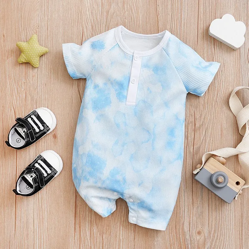 Baby's Short Sleeve Colorful Design Onesie (6 Designs)