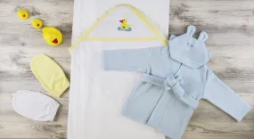 Bambini Hooded Towel, Bath Mittens and Robe