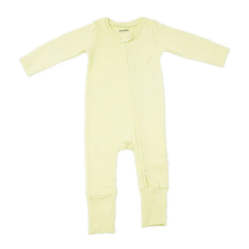 Bamboo Cotton Sleepsuit for Kids | Solid Printed | Full Sleeve | Green