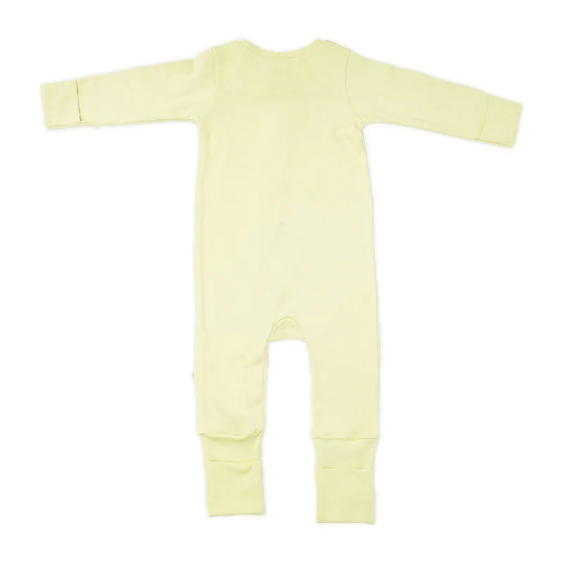 Bamboo Cotton Sleepsuit for Kids | Solid Printed | Full Sleeve | Green