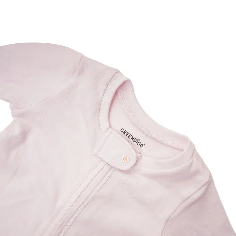 Bamboo Cotton Sleepsuit for Kids | Solid Printed | Full Sleeve | Pink
