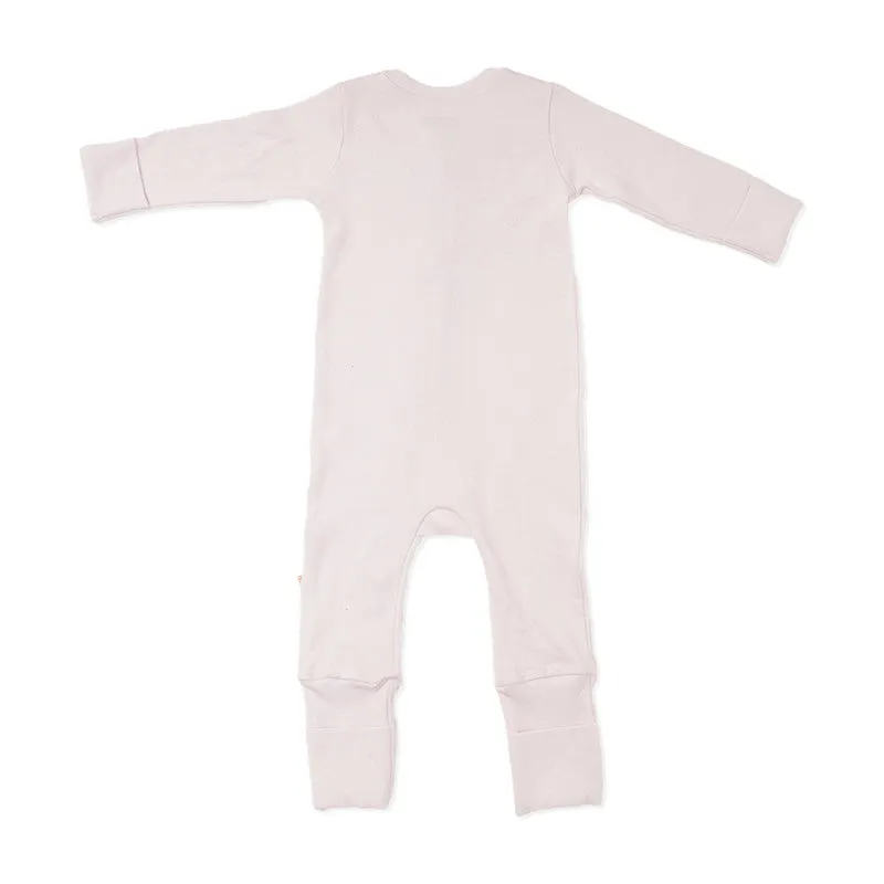 Bamboo Cotton Sleepsuit for Kids | Solid Printed | Full Sleeve | Pink