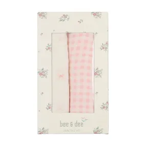 Bee & Dee Chalk White Gingham Girls Take Me Home Muslin Set