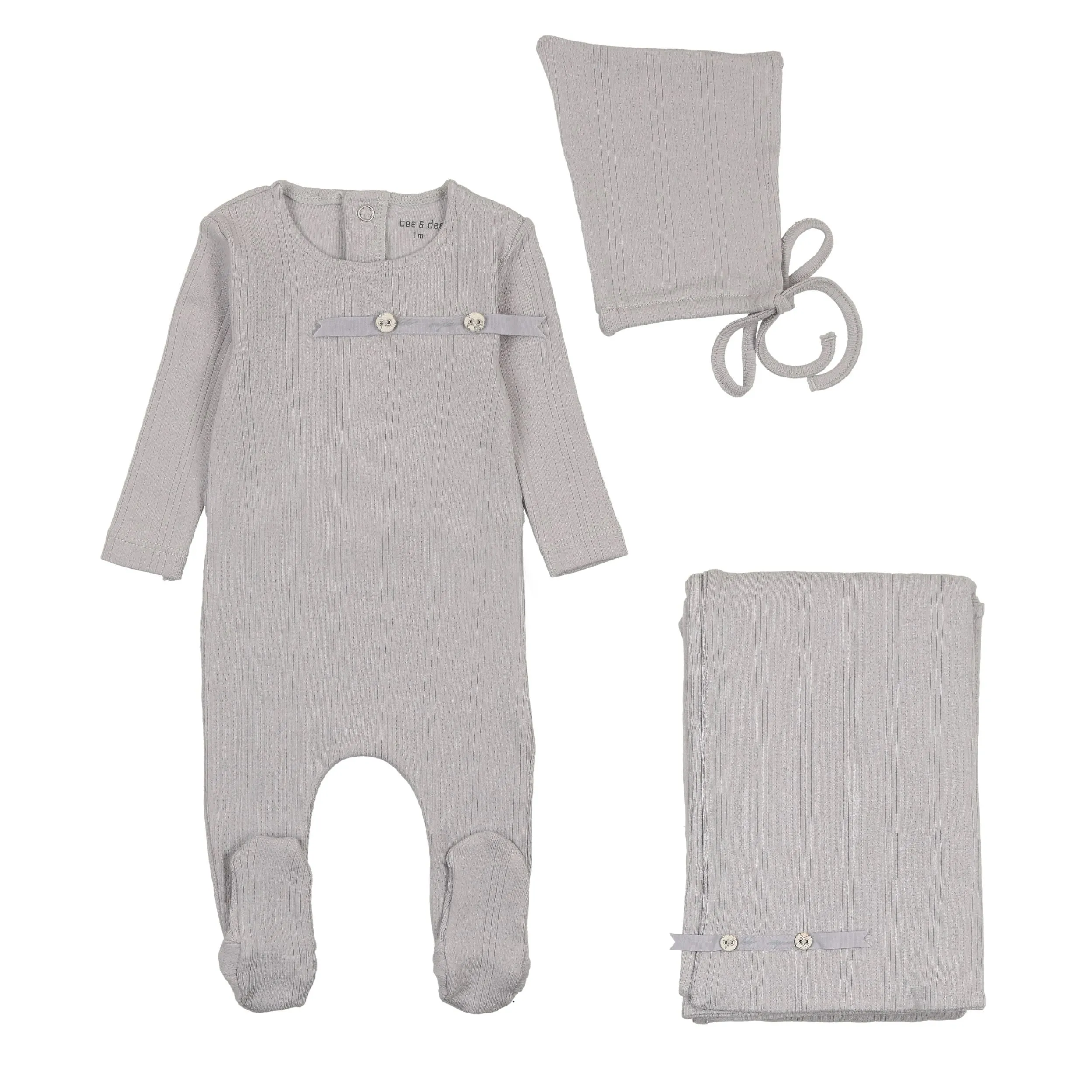Bee & Dee Fortress Ditsy Pointelle Layette Set