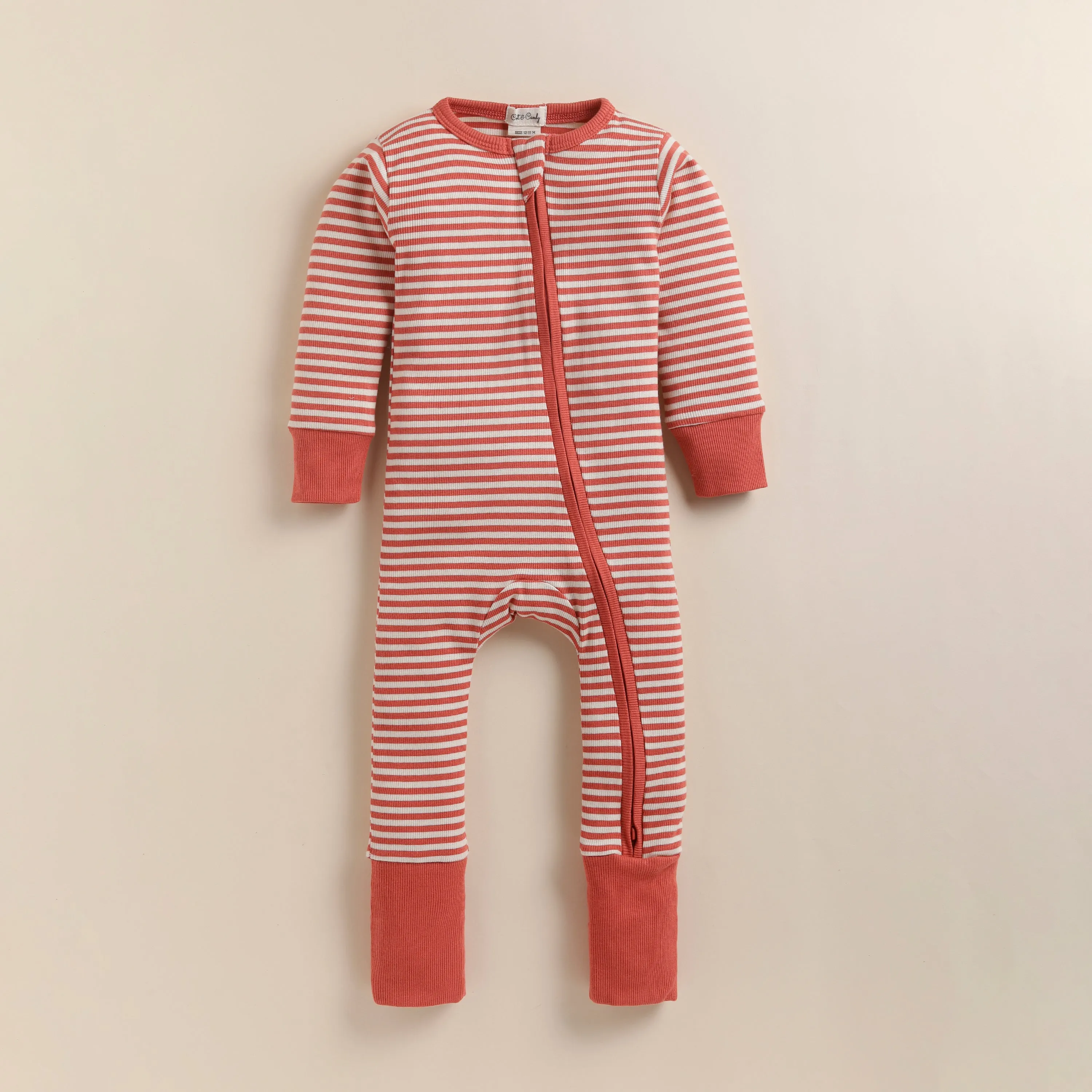 Berry Stripe Organic Footed Sleepsuit