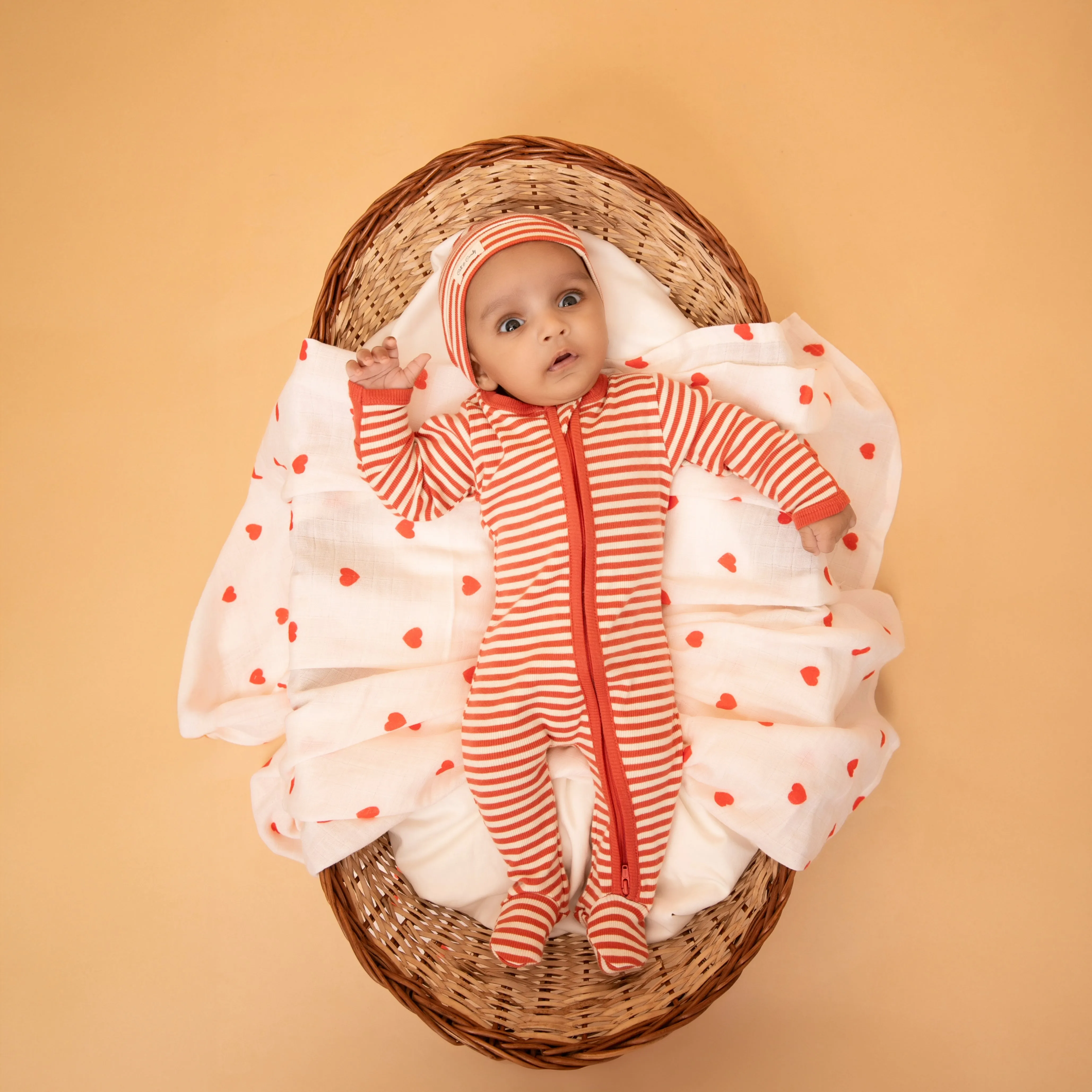 Berry Stripe Organic Footed Sleepsuit
