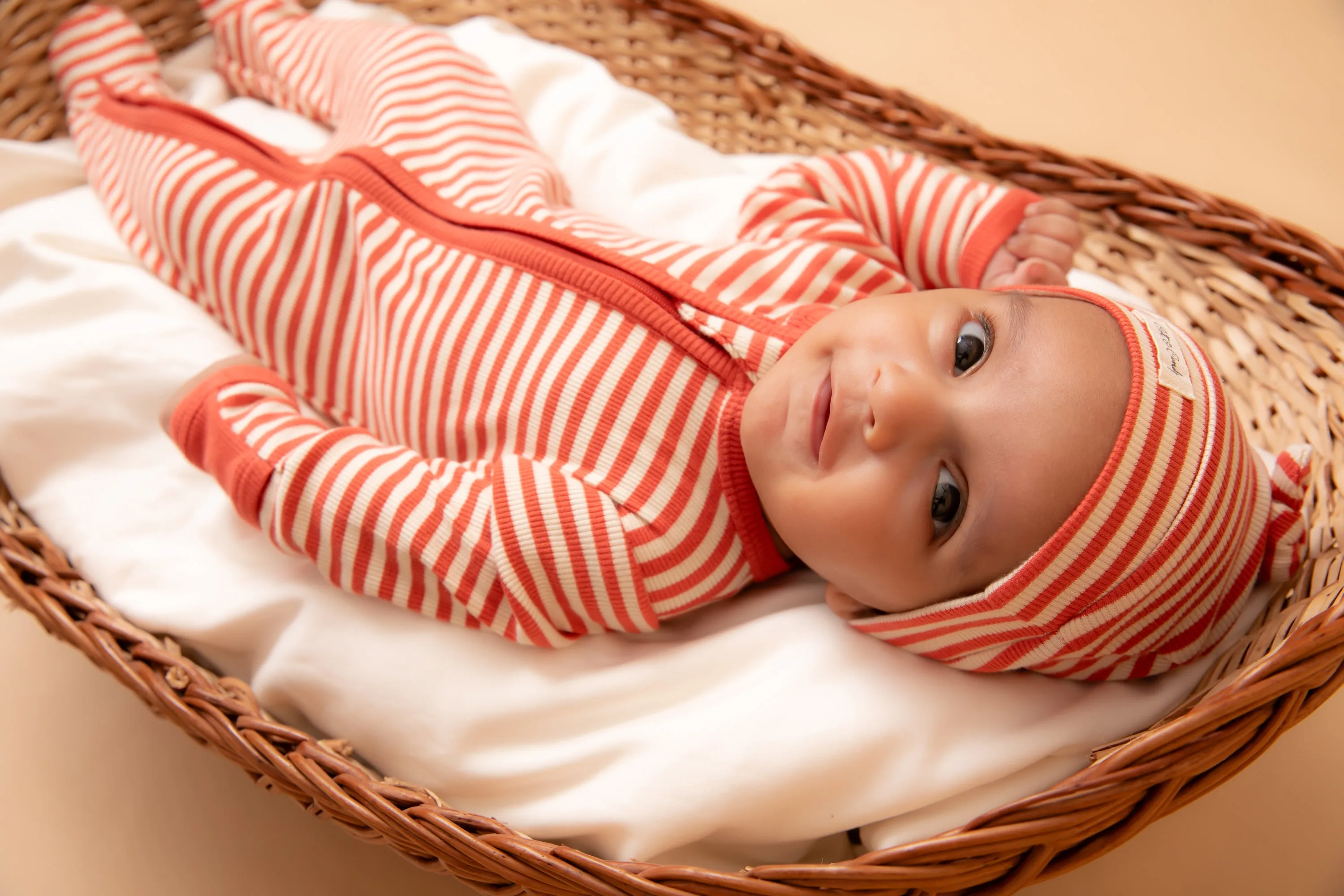 Berry Stripe Organic Footed Sleepsuit