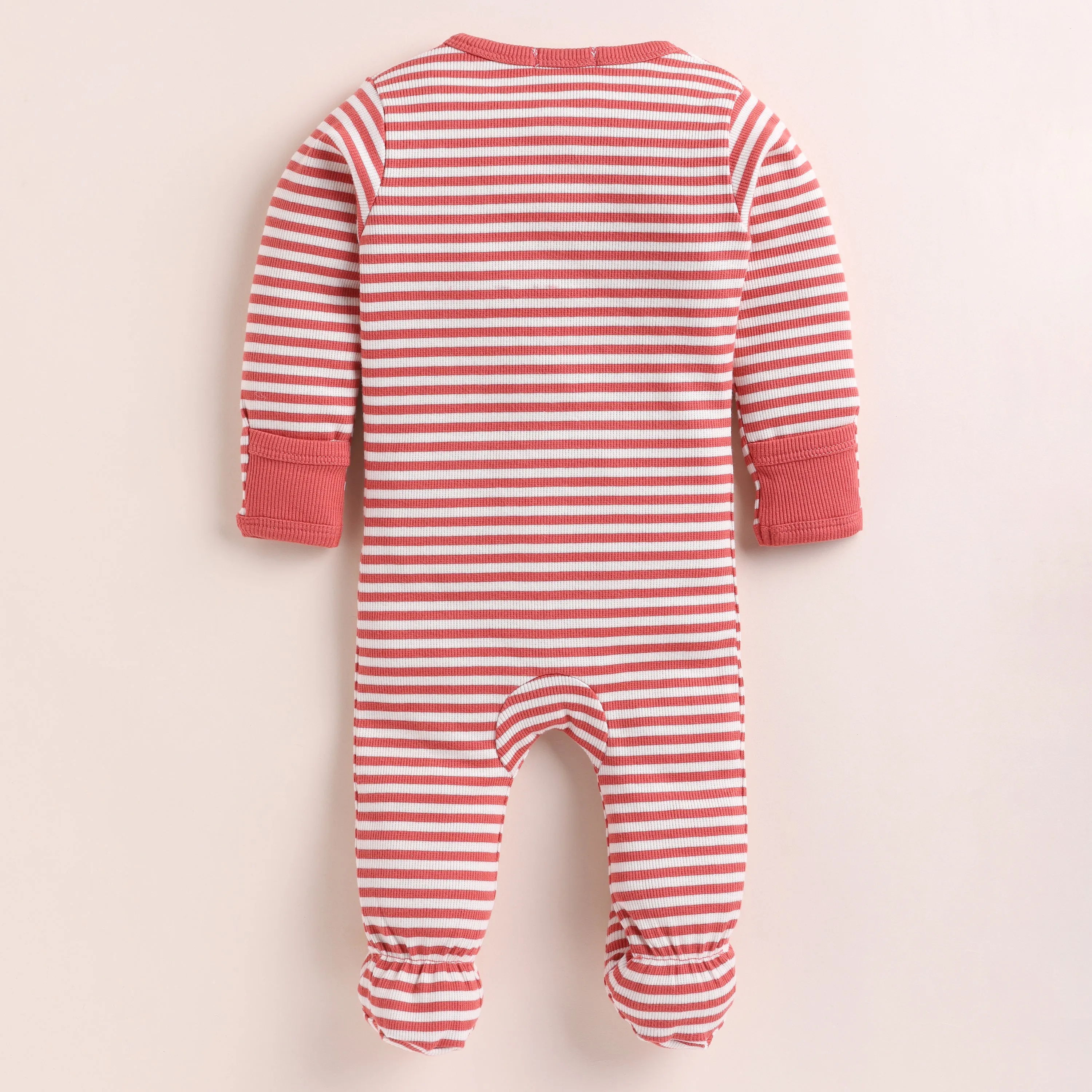 Berry Stripe Organic Footed Sleepsuit