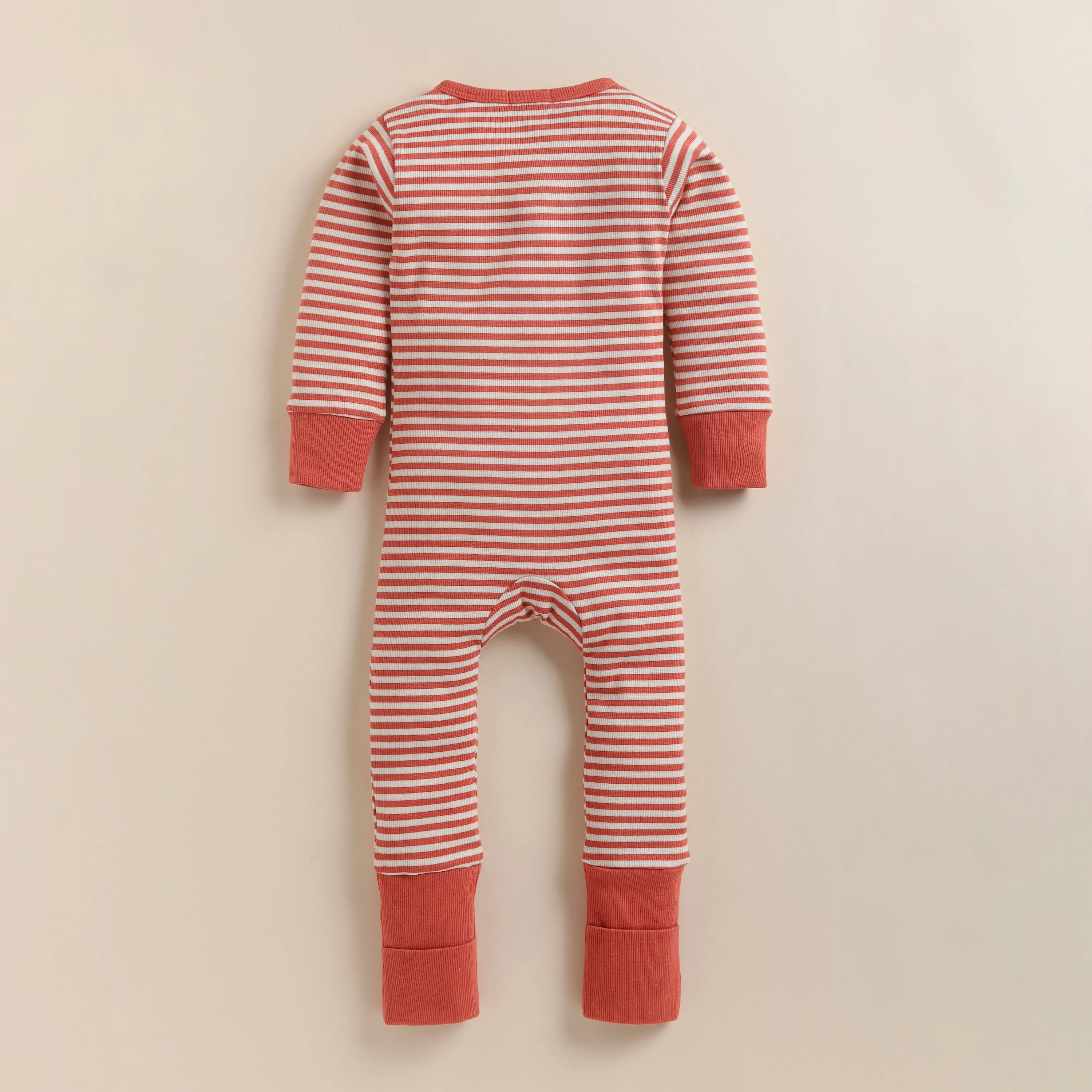 Berry Stripe Organic Footed Sleepsuit
