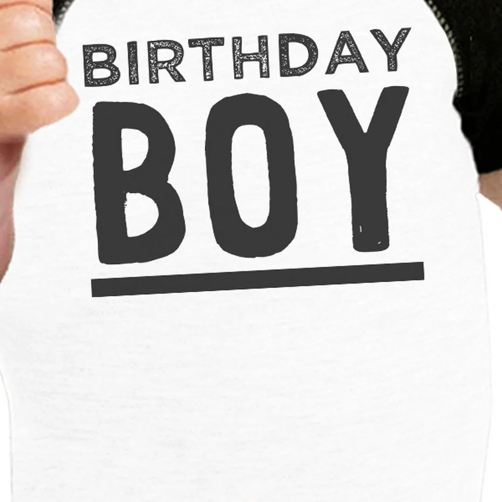 Birthday Boy Black And White Baby Baseball Shirt