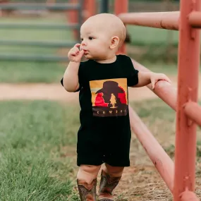 Black Cowboy Romper Baby (0-2T)
