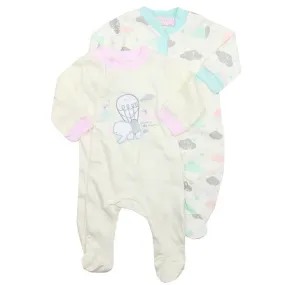 Bonjour Bebe 2piece Pastel Elephant Sleepsuits