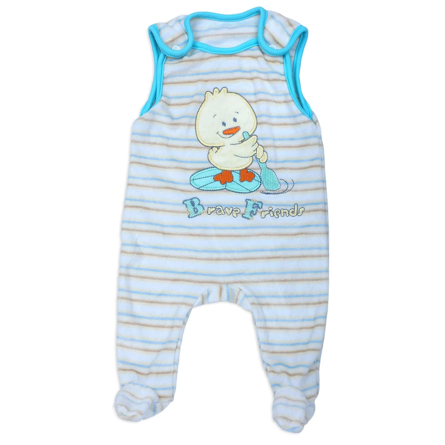 Brave Duck Infant 2 Piece Full Sleeves Tshirt And Romper Set - Multicolour