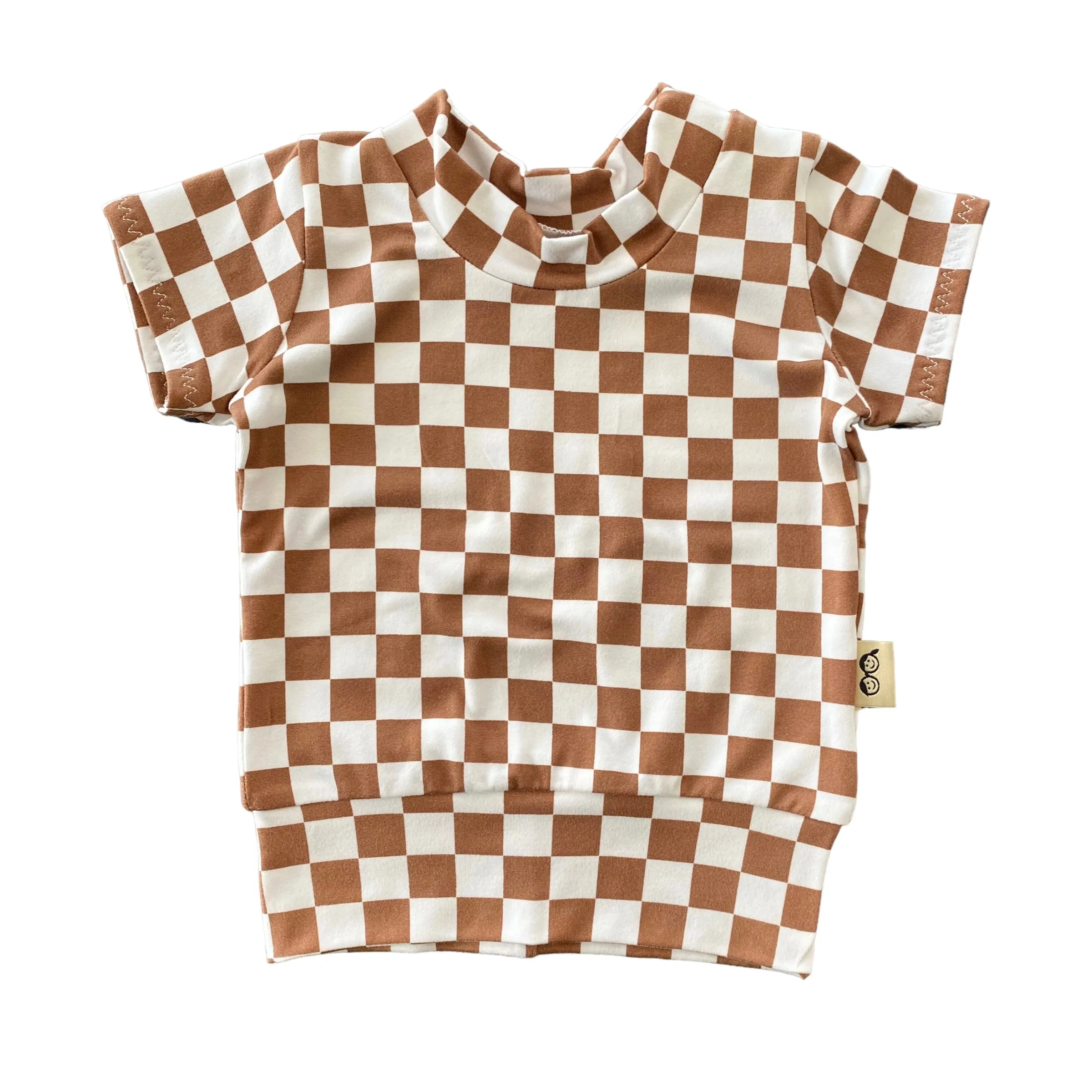 Brown Retro Checkered Summer Lounge Set