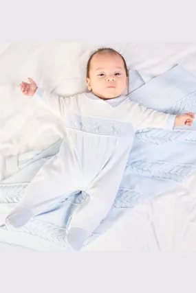 Bunny & Star Smocked Sleepsuit