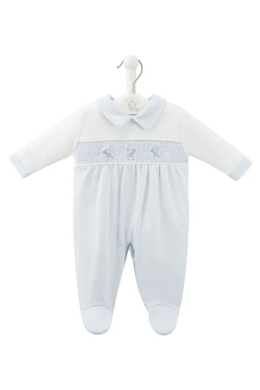 Bunny & Star Smocked Sleepsuit