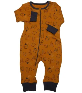 Burnt Orange Cactus Romper Cotton Sleepsuit