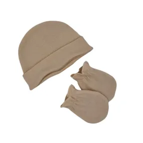 Cambrass Cap & Mittens .. Liso Ivory