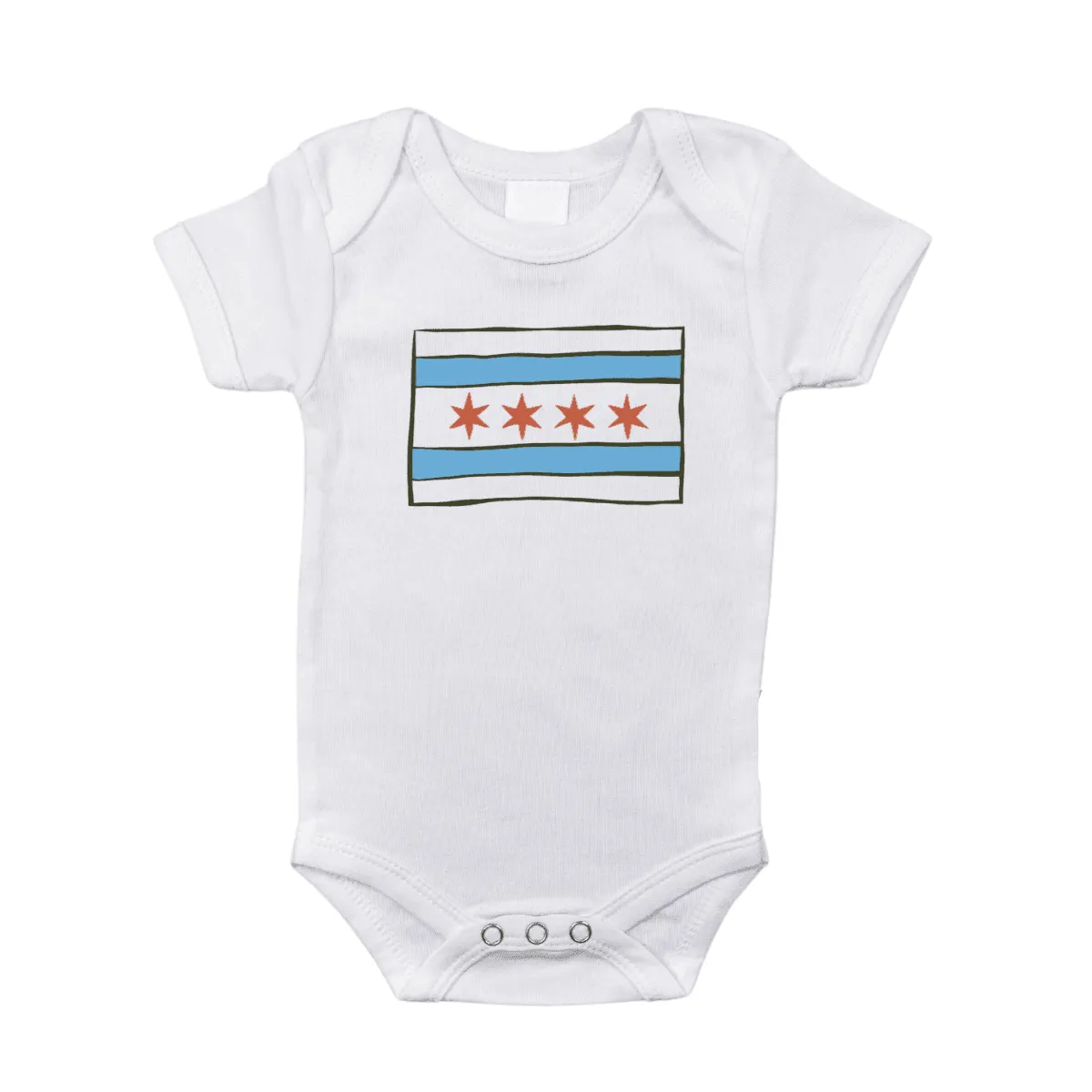 Chicago Flag Baby Onesie by Little Hometown