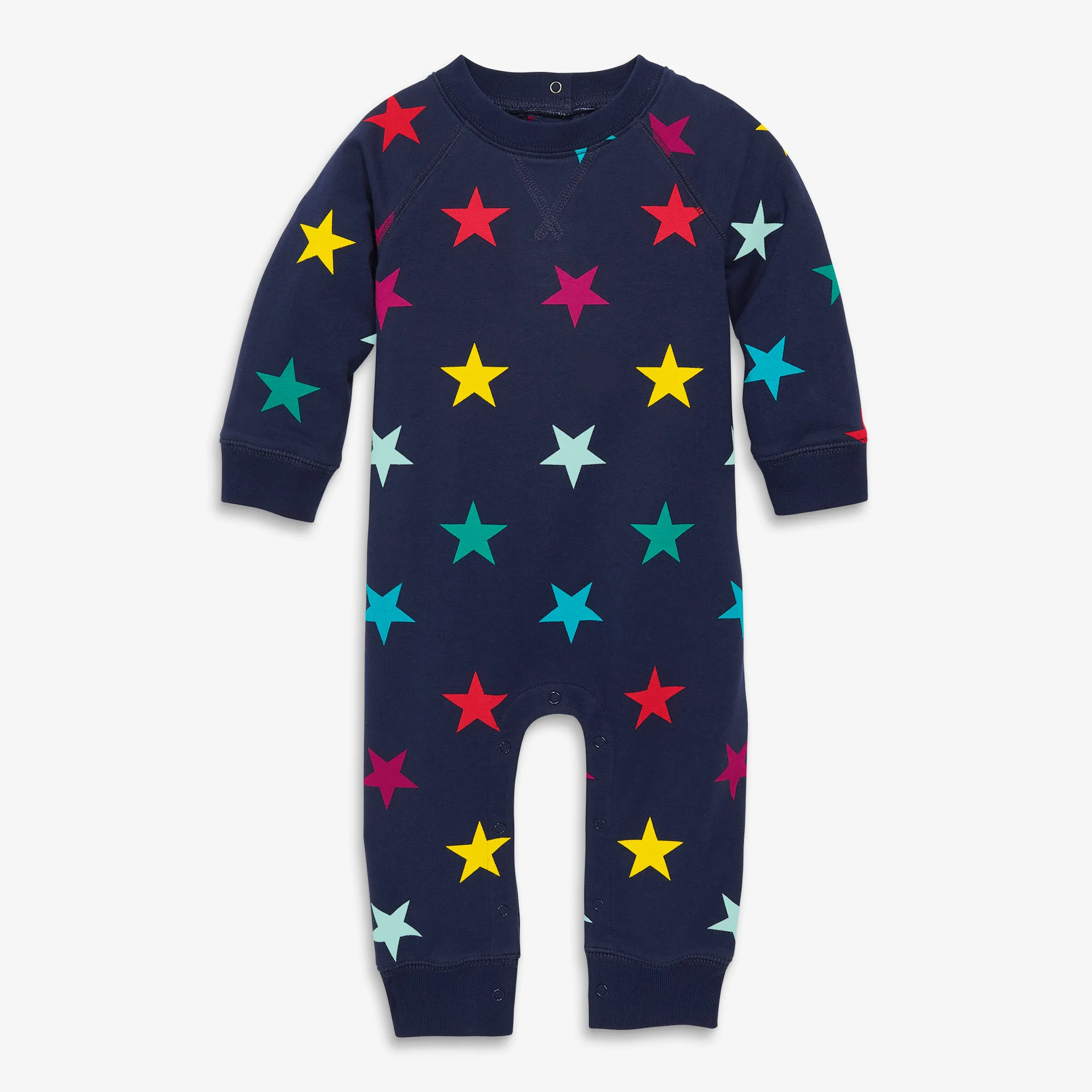 Clearance baby sweatshirt romper in rainbow star